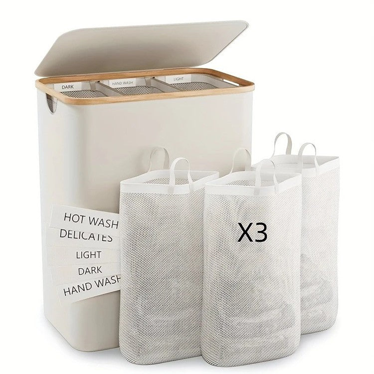 High-quality laundry basket with lid and handle Kalsten