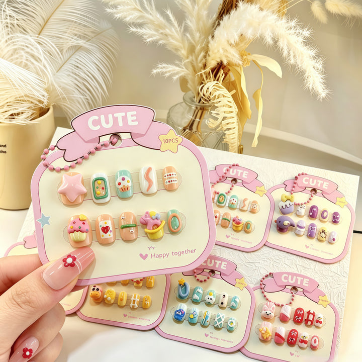 Colorful Nail Art Artificial Nails with Summery Designs Kalsten