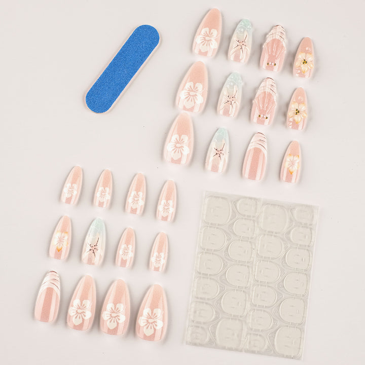 Artistic 3D Floral Press-On Nail Set Kalsten