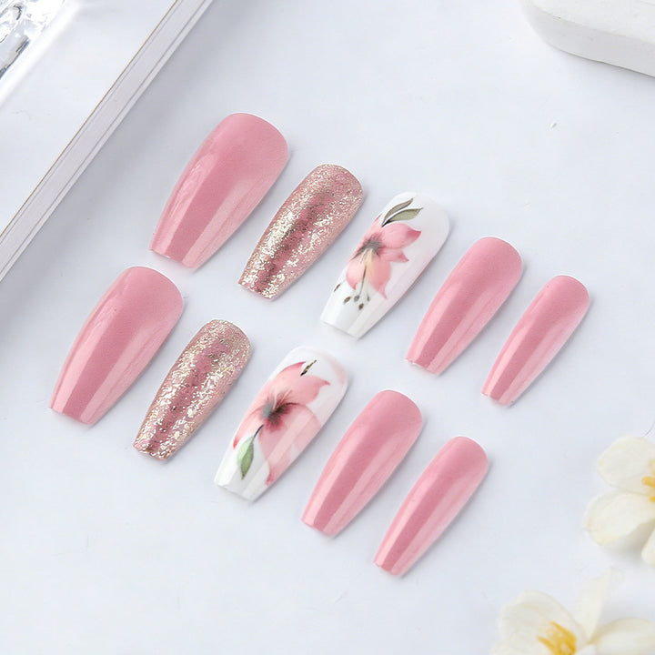 Floral Design Press-On Nail Art Set Kalsten