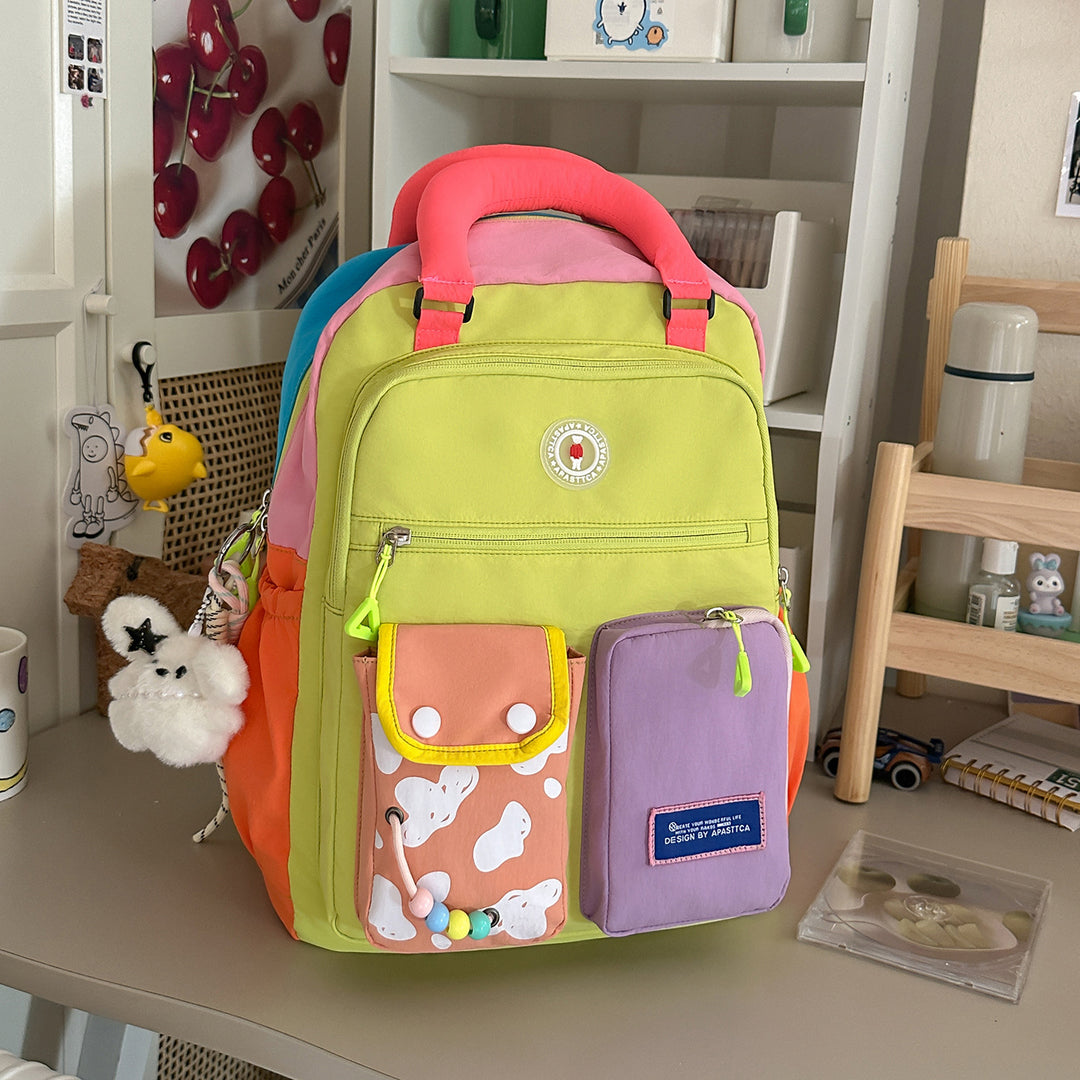 Color Block Multi-Functional Backpack Kalsten