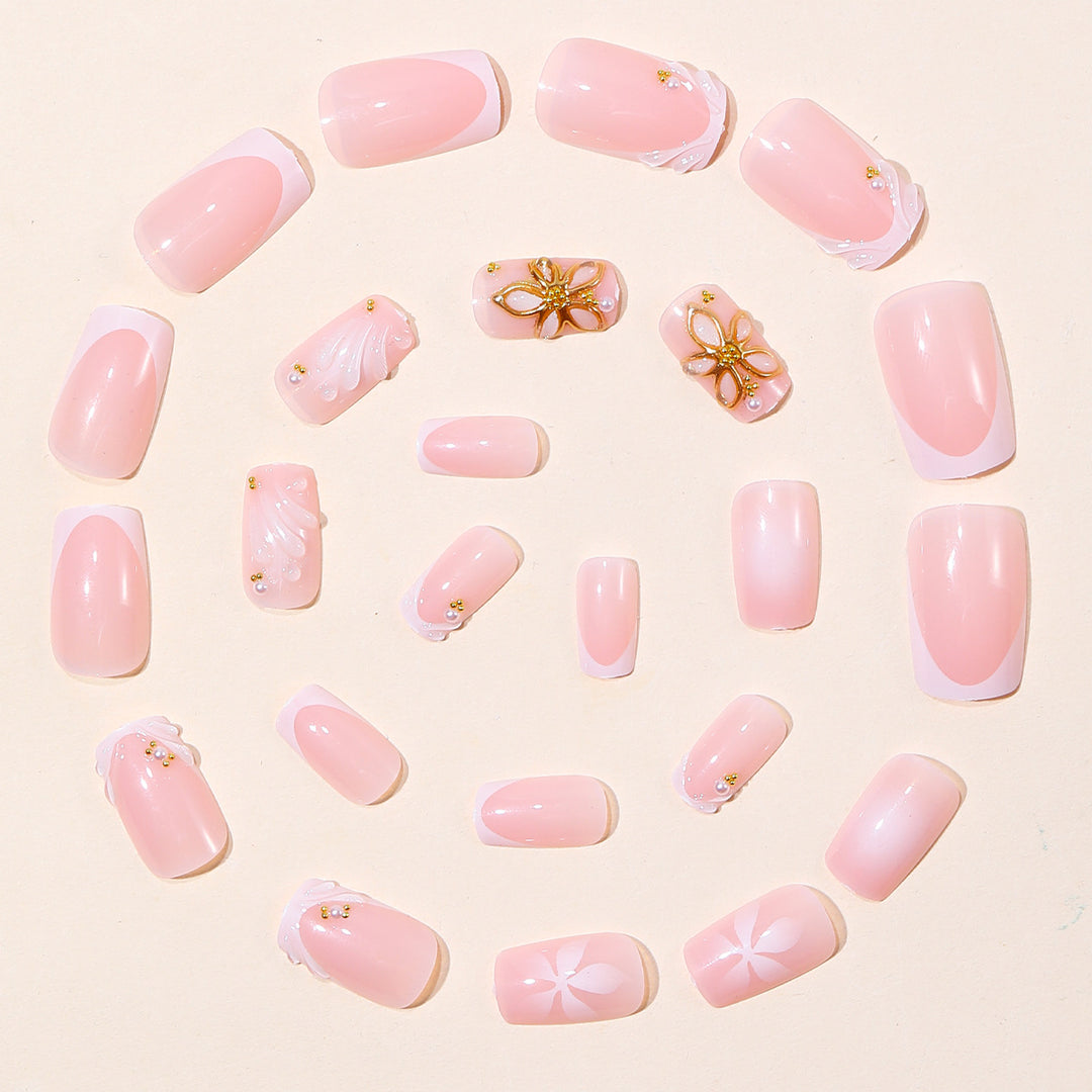 Elegant Floral Design Acrylic Nail Art Kalsten