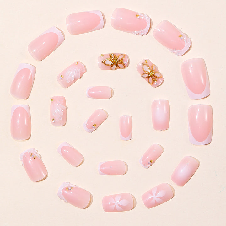 Elegant Floral Design Acrylic Nail Art Kalsten