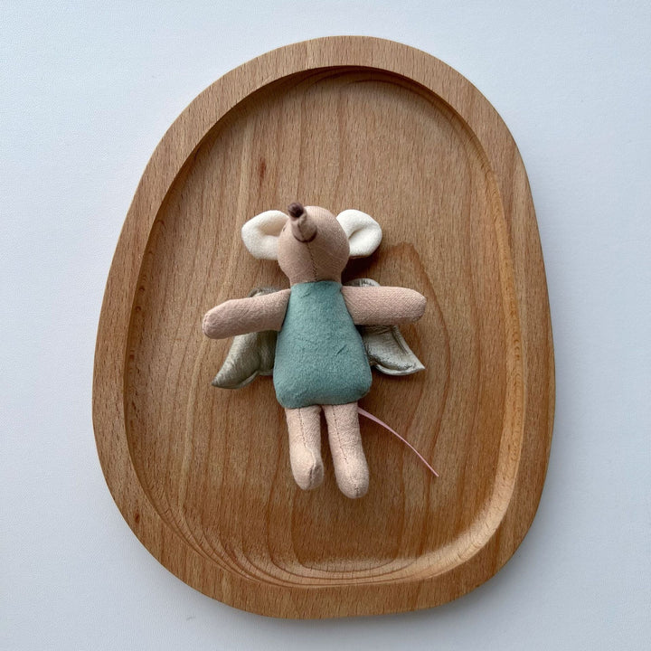 Handcrafted Cotton Plush Mouse Doll with Crocheted Dress