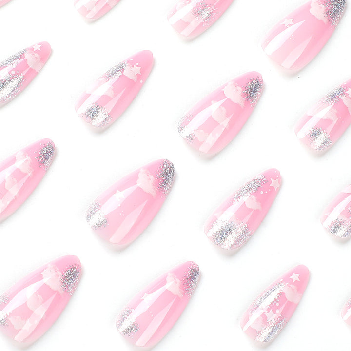 Artificial nails with cloud and star design Kalsten
