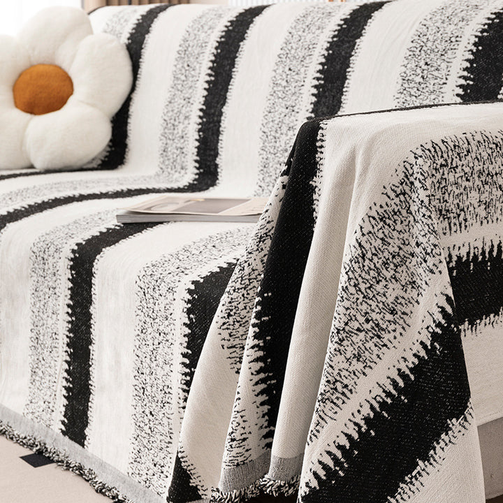 Textured Striped Throw Blanket