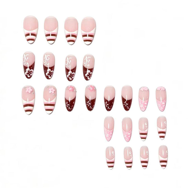 Artistic Floral Press-On Nail Tips Kalsten