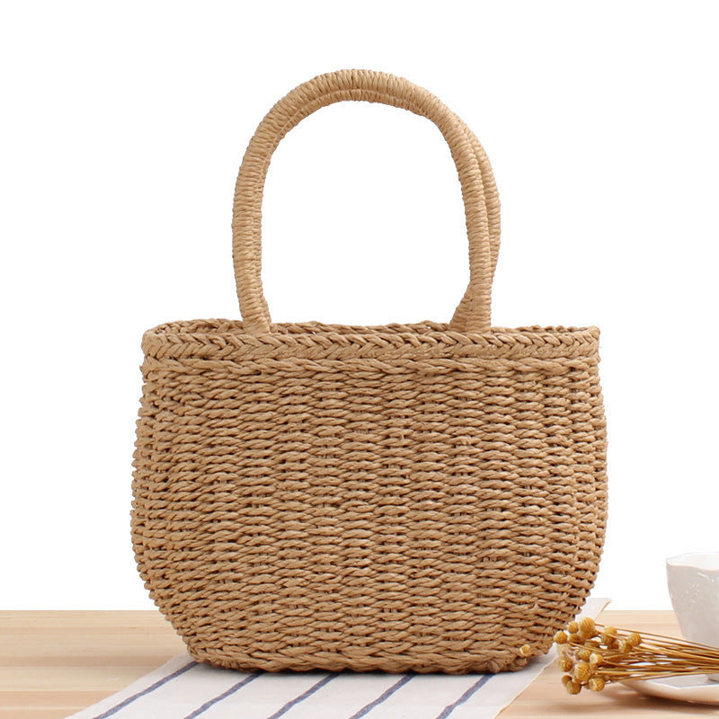 Handbag Made of Braided Natural Material with Modern Details Kalsten