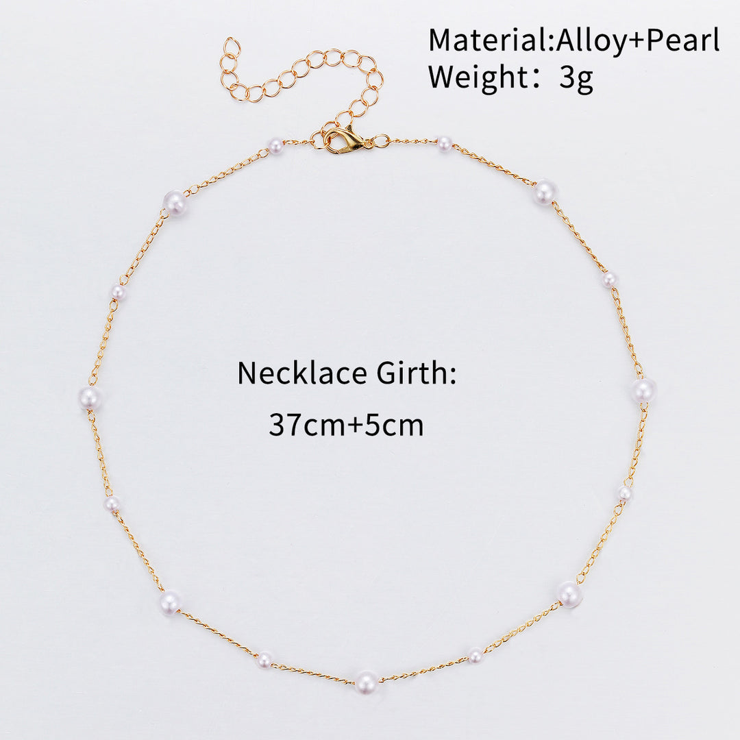 Delicate Pearl Accented Chain Necklace Kalsten