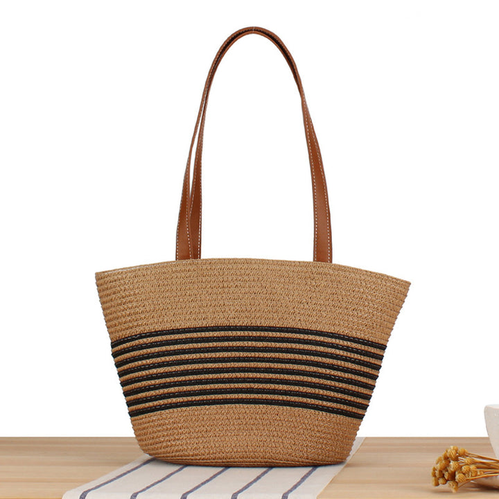 Tote bag with structured design made of natural wicker Kalsten