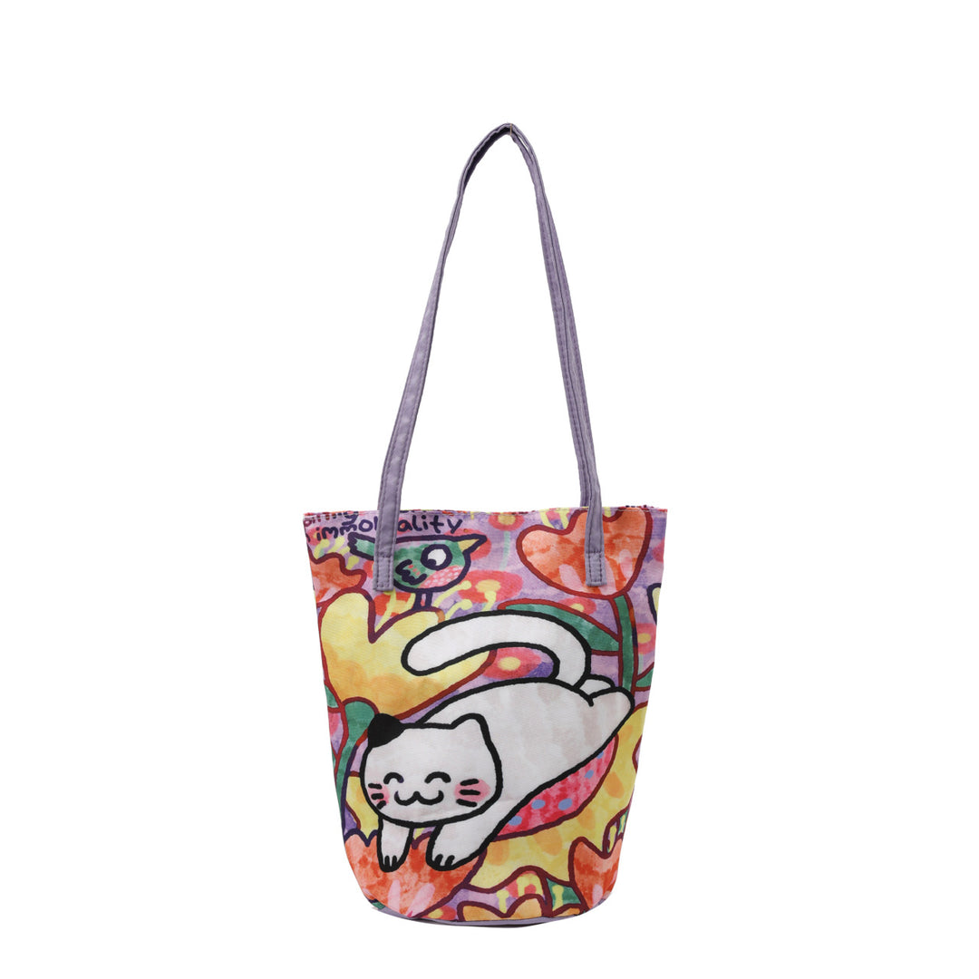 Fun Artistic Cat-Themed Tote Bag Kalsten