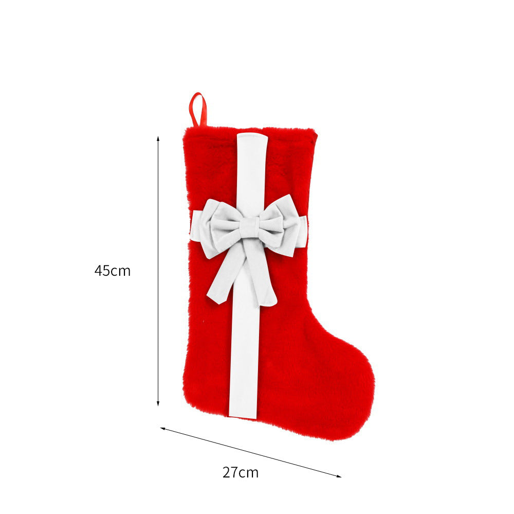 Luxury Plush Christmas Stocking with Bow