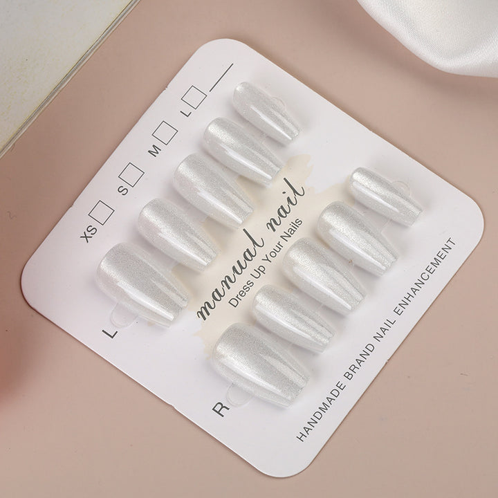 Iridescent Press-On Nail Set with Glitter Finish Kalsten