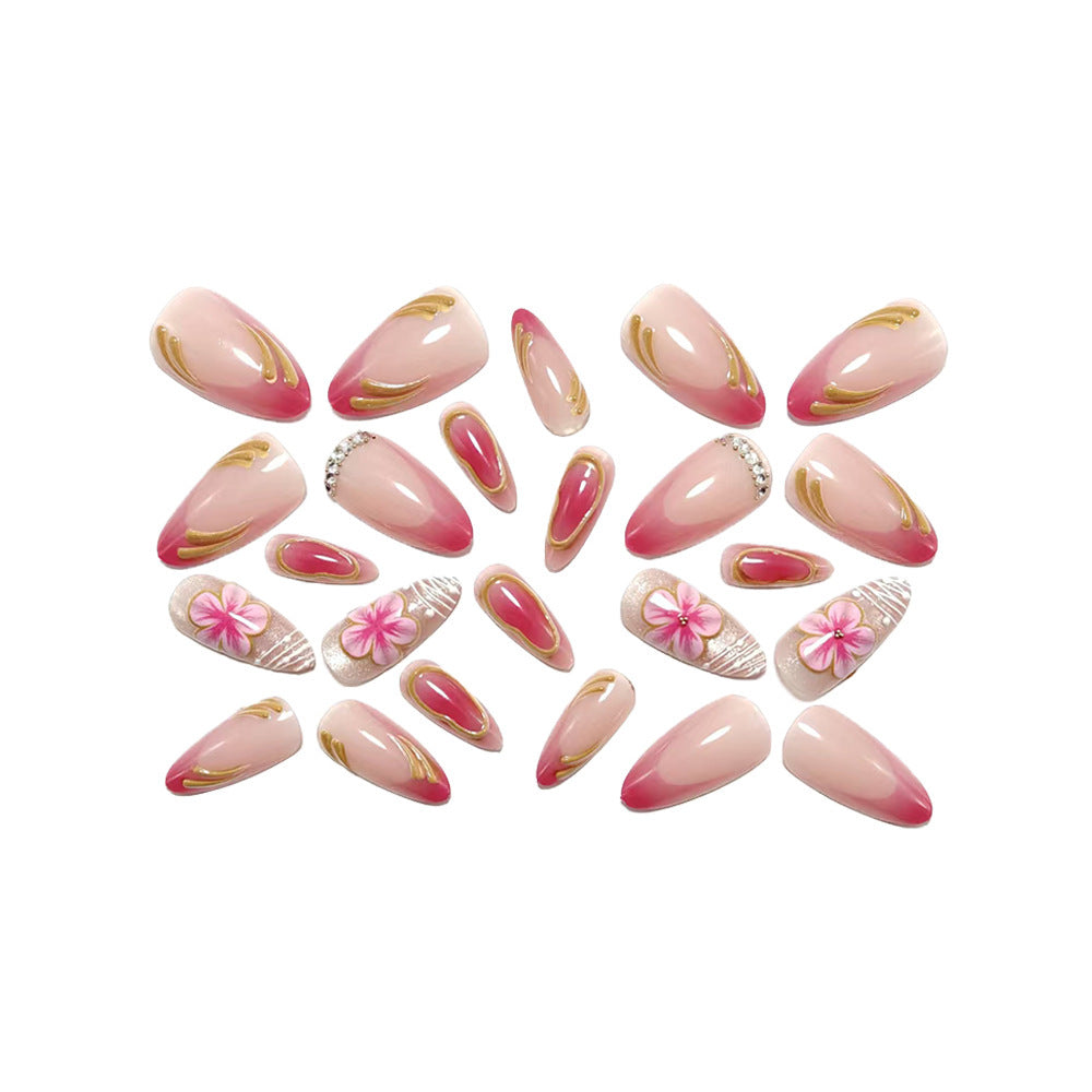 Artificial nails with floral and glamorous accents Kalsten