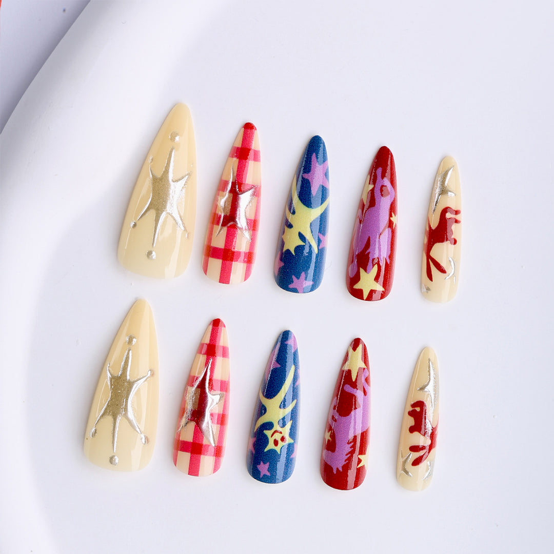 Artistic fake nails with Creative Pop-Art Design Kalsten