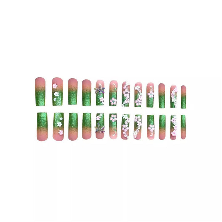 Floral-Embellished Press-On Nail Art Set Kalsten