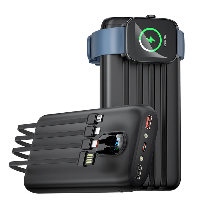 Power bank with integrated charging cables and LCD display Kalsten