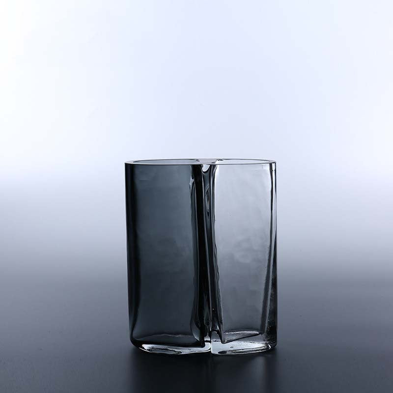 Handblown Sculptural Double-Chamber Contemporary Glass Vase Kalsten