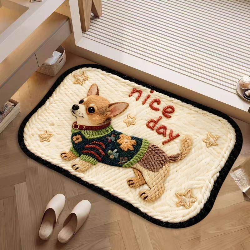 Cute Cartoon Dog-Themed Bath Mat