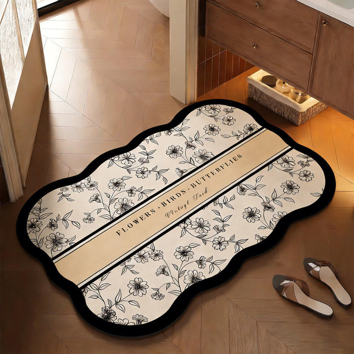 Floral Design Bathroom Mat Kalsten