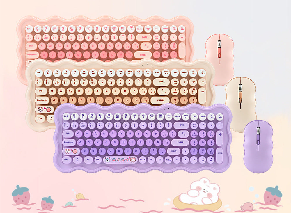 Cute Aesthetic Wireless Keyboard and Mouse Set Kalsten