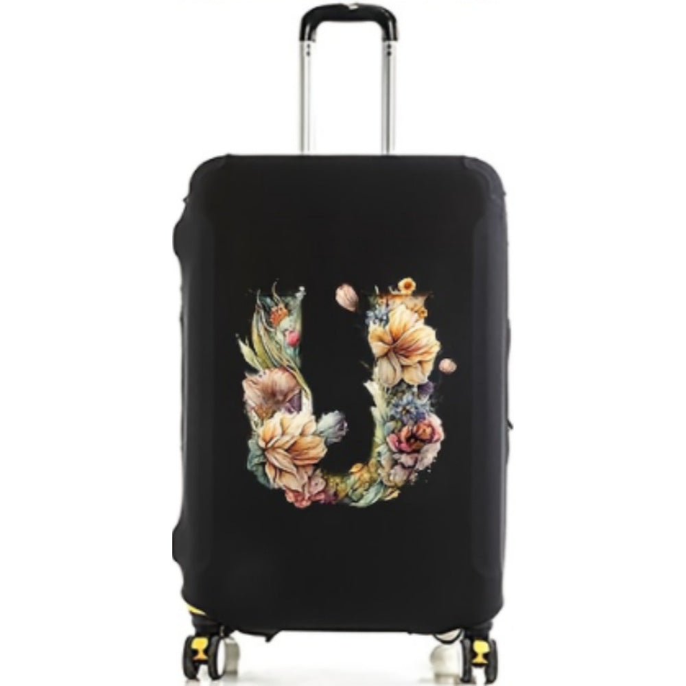 Women's Hard Shell Suitcase with Floral Initial Design Kalsten