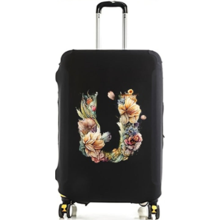 Women's Hard Shell Suitcase with Floral Initial Design Kalsten