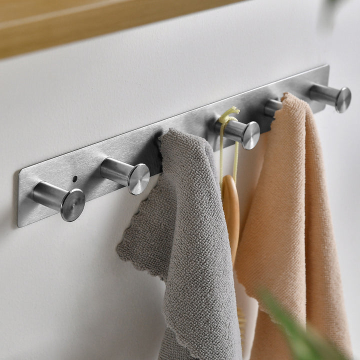 Wall-mounted stainless steel coat rack with five hooks Kalsten