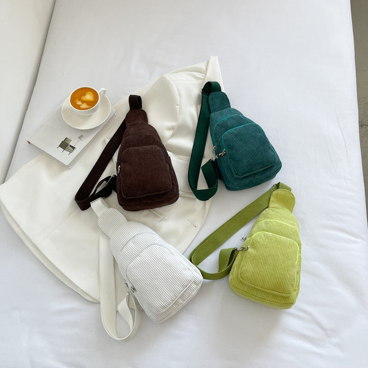 WoMulti-Compartment Corduroy Sling Bag Kalsten