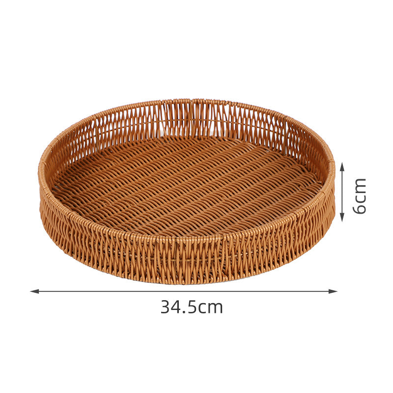 Round Artisan Woven Serving Tray Kalsten