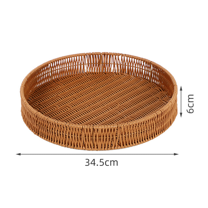 Round Artisan Woven Serving Tray Kalsten