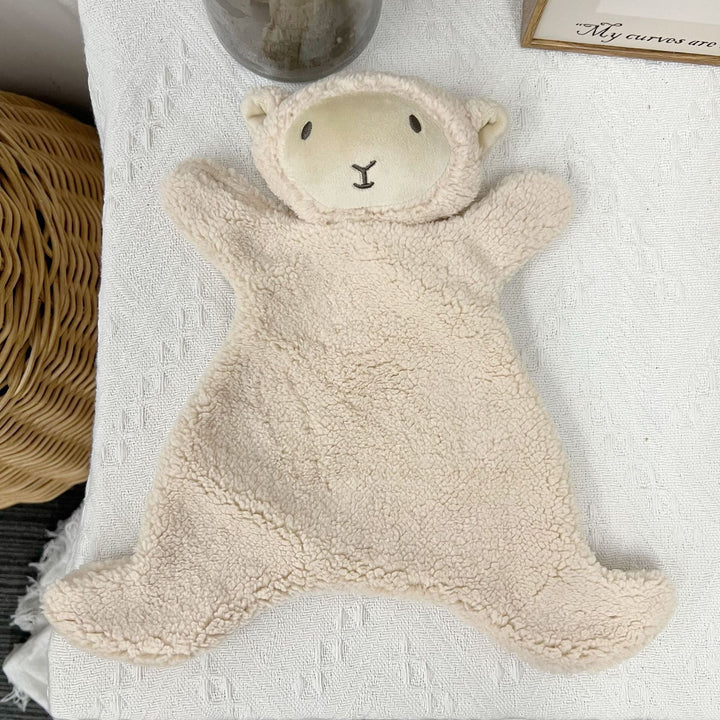 Sherpa Lamb Lovey Security Blanket with Embroidered Face