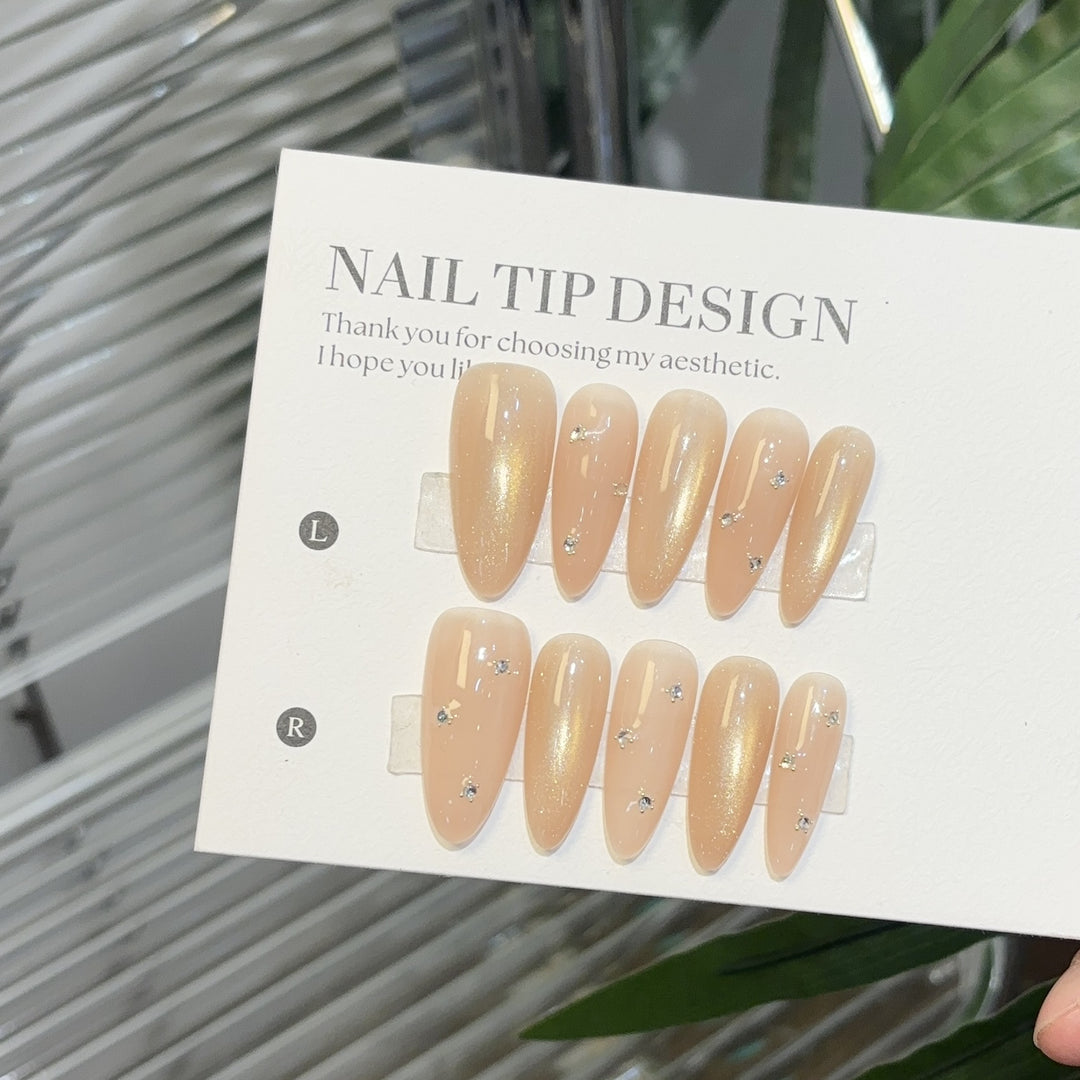 Elegant artificial nails with glitter accents Kalsten