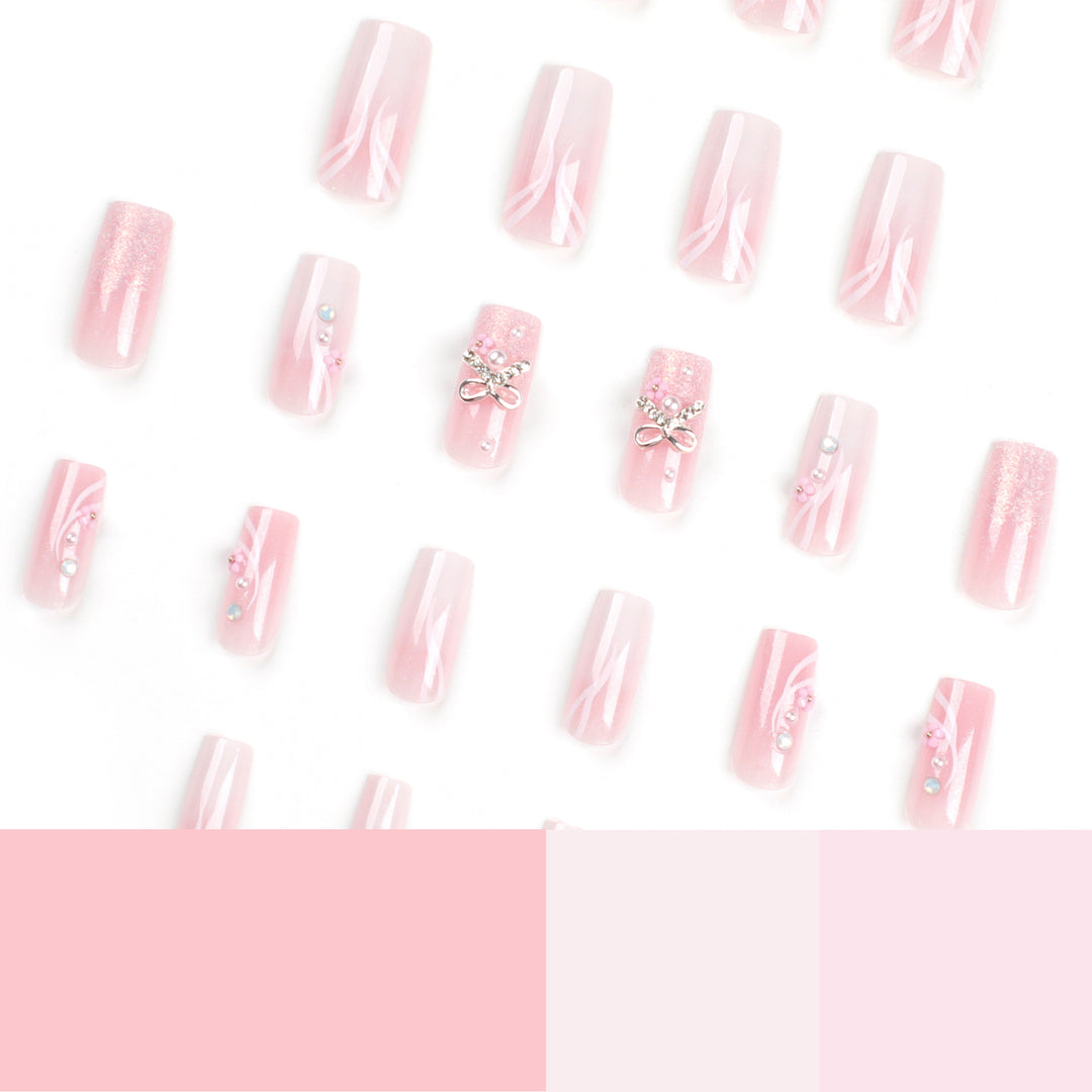 Artistic acrylic nails with elegant jewelry accents Kalsten