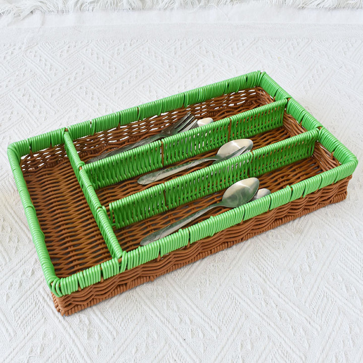 Stylish Multi-Compartment Woven Storage Organizer Kalsten