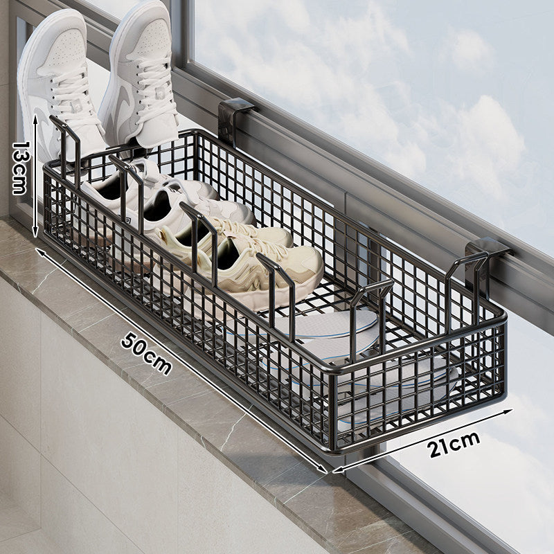Over-Window Hanging Shoe Drying and Storage Basket Organizer