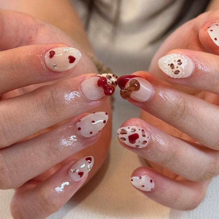 Creative Nail Art with Heart and Cookie Design Kalsten