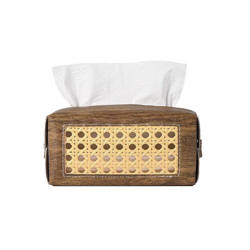 Decorative Rattan Patterned Tissue Box Holder Kalsten