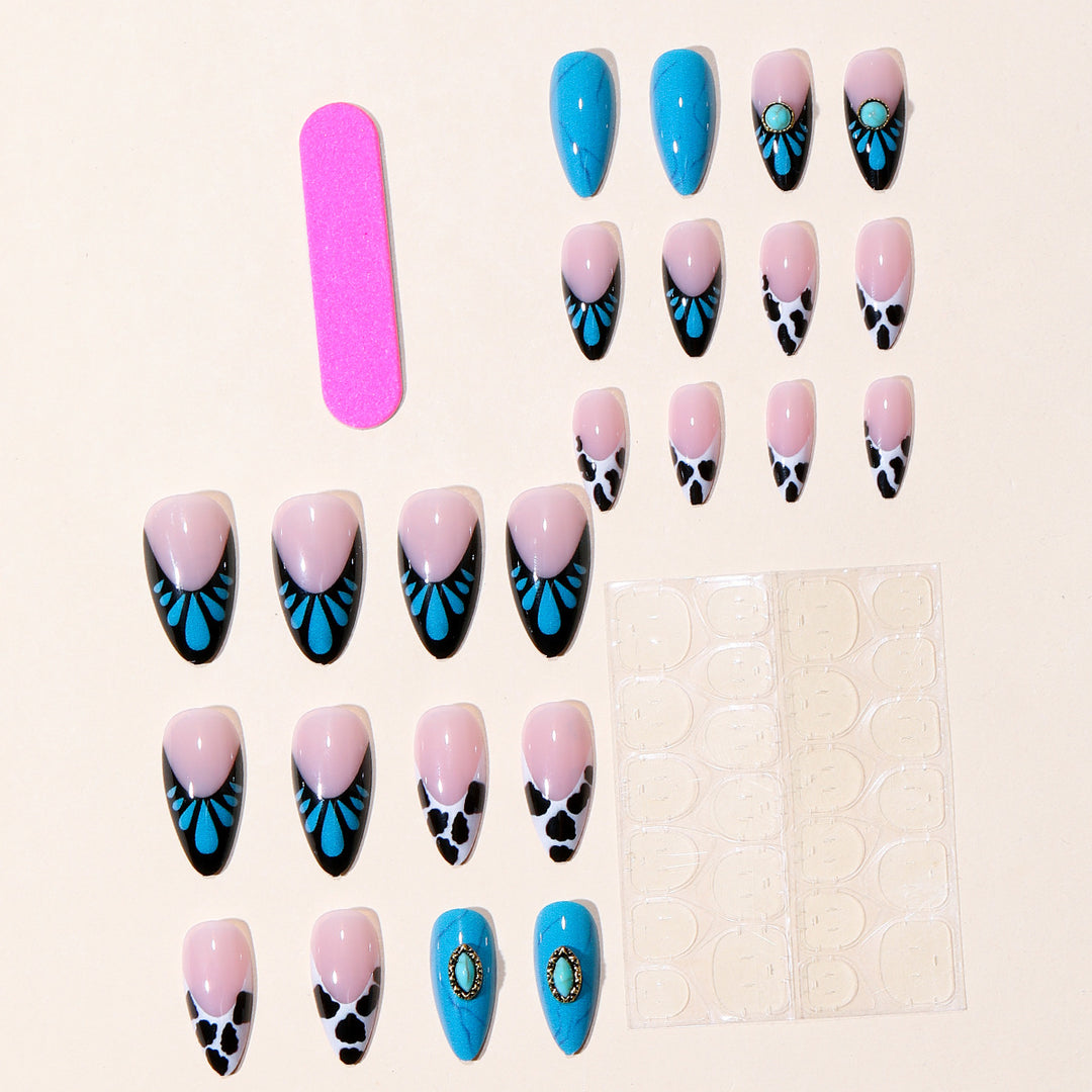 Artistic Stiletto Nail Art Extensions with 3D Accents Kalsten