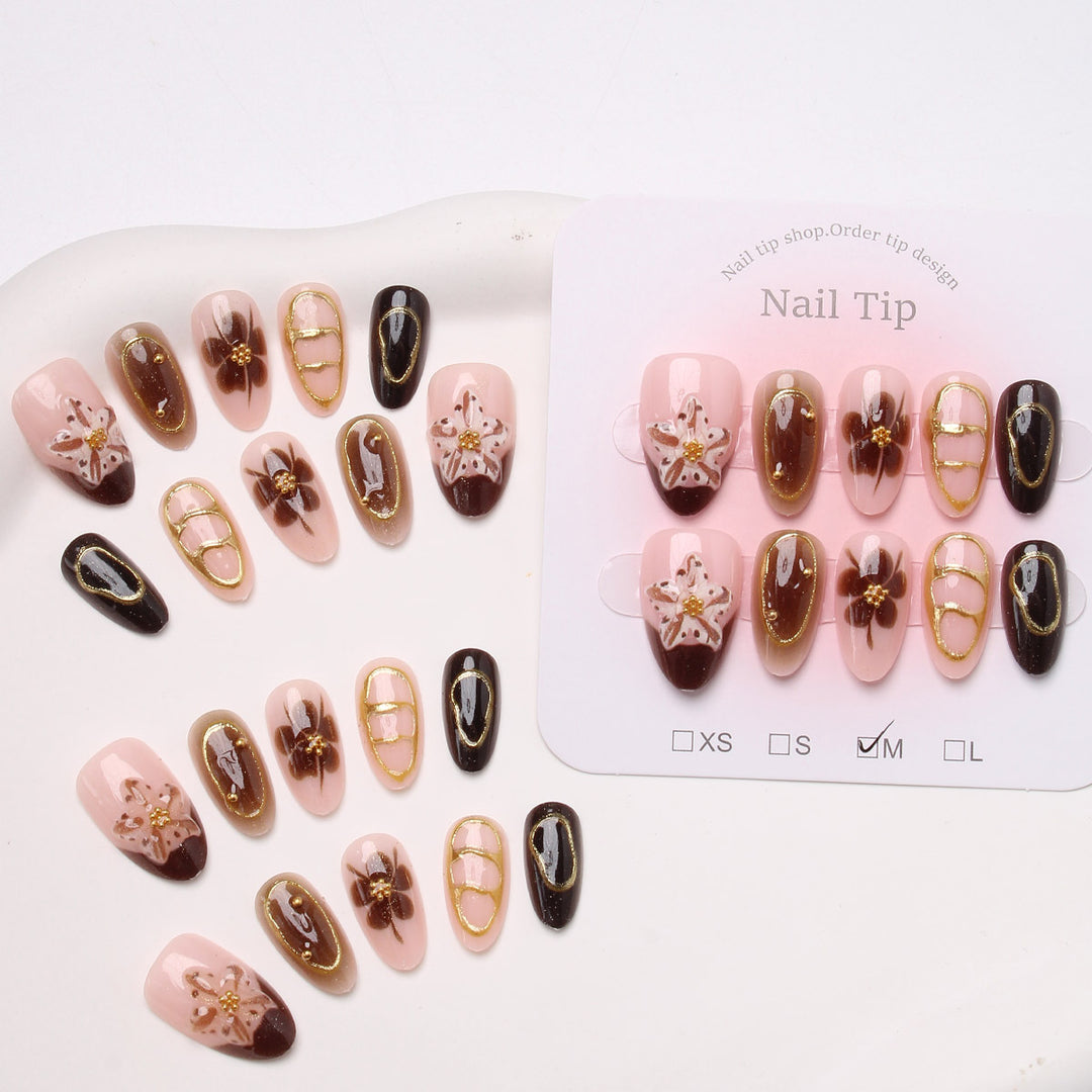 Artistic Floral Nail Art Press-On Set Kalsten