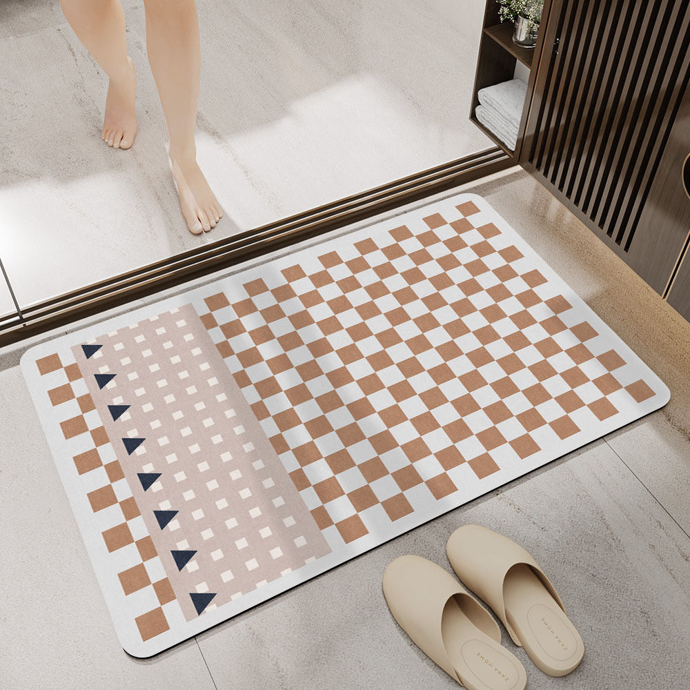 Plush Geometric Bath Mat Kalsten
