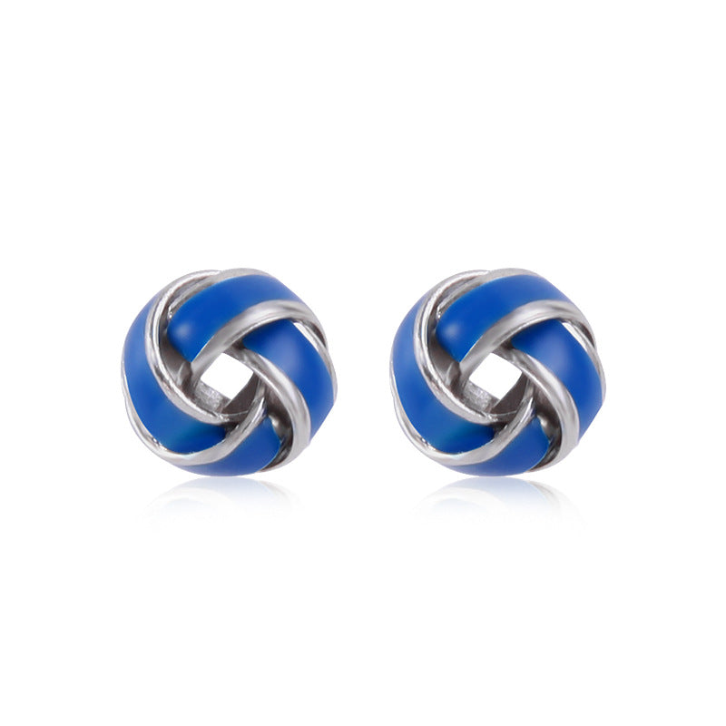 Women's star-shaped enamel earrings with USA flag motif and gold-plated fish Kalsten