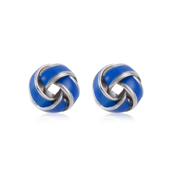 Women's star-shaped enamel earrings with USA flag motif and gold-plated fish Kalsten