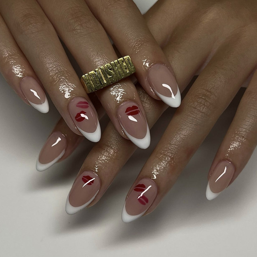 Artistic Nail Extensions with Glamorous Lip Design Kalsten