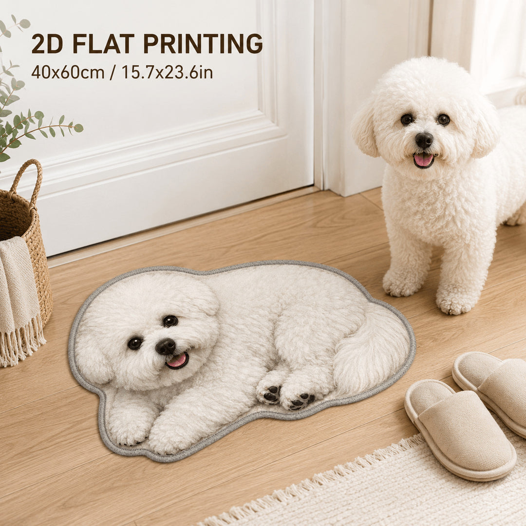 Decorative Dog Print Bath Mat