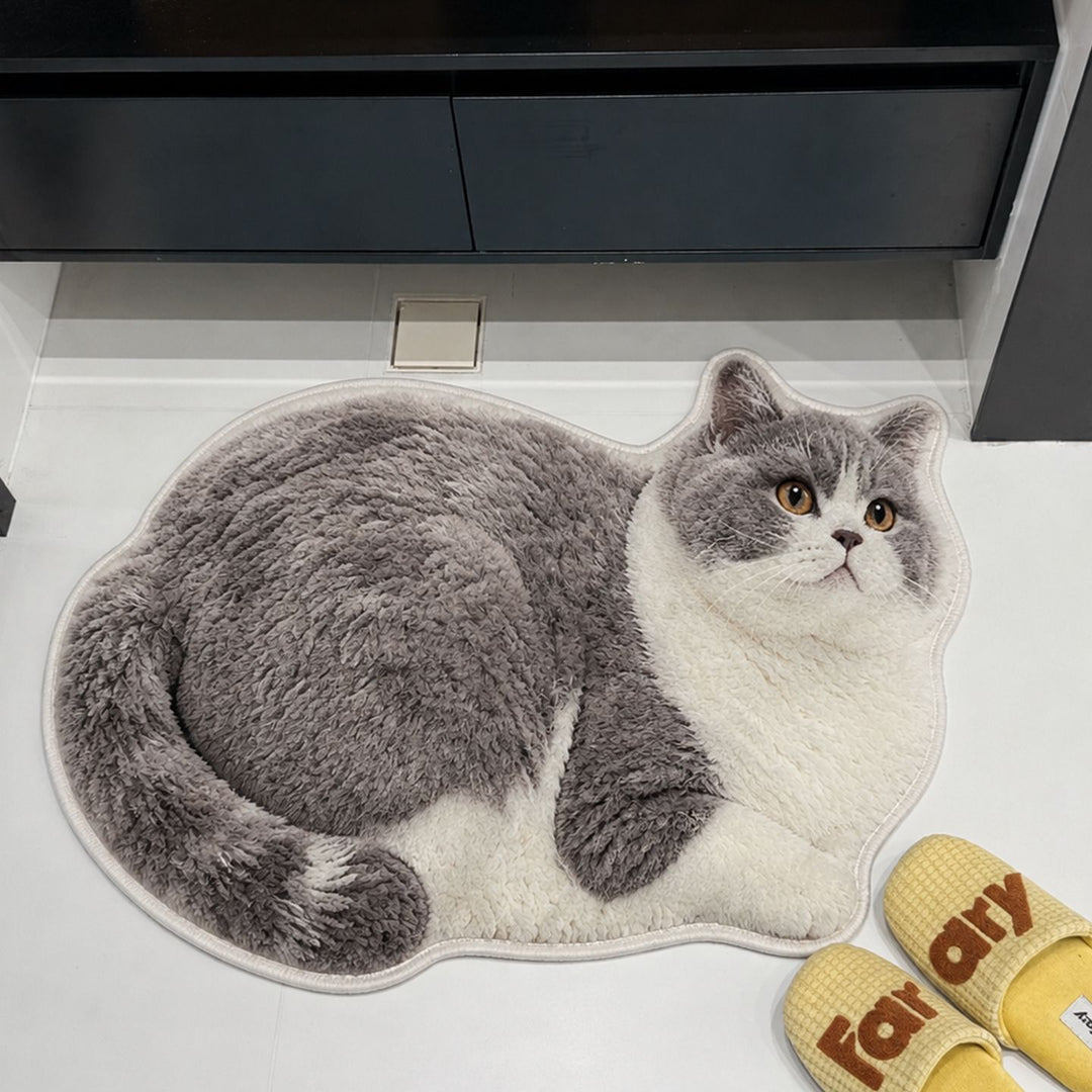 Cat-Themed Plush Area Rug