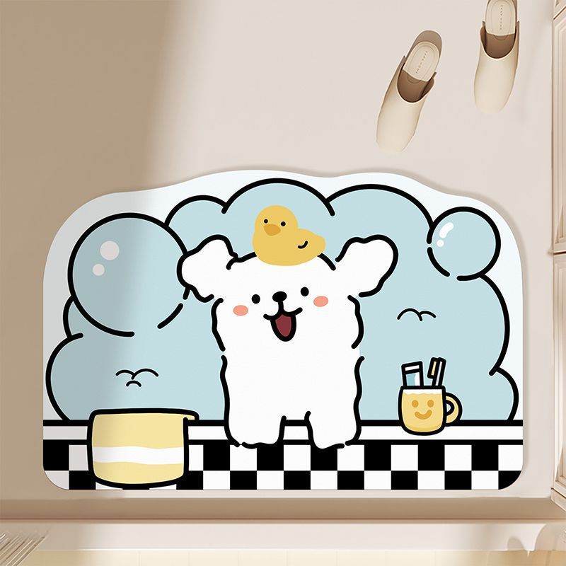Playful Cartoon Theme Bath Mat Kalsten