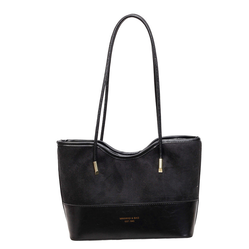WoStylish Suede and Leather Shoulder Tote Bag Kalsten