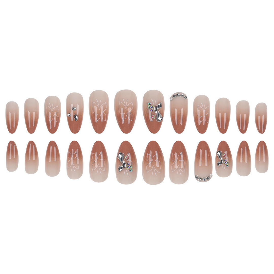Elegant Stiletto Press-On Nails with Embellished Designs Kalsten