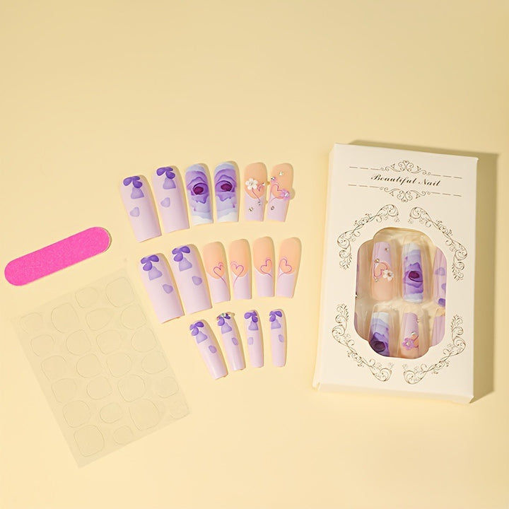 Artificial Nail Set with Floral Patterns Kalsten